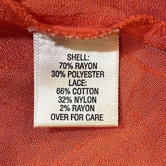 Studio Works | Coral Button Front Top with Lace | Large - Picture 8 of 10